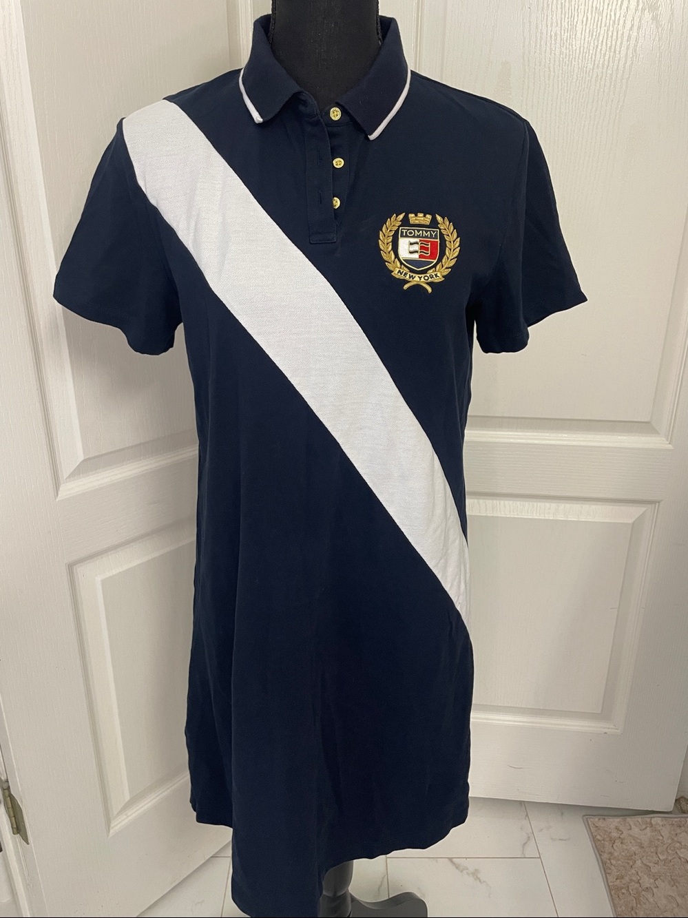 Tommy Hilfiger polo dress navy M preppy vacation travel - Picture 3 of 9